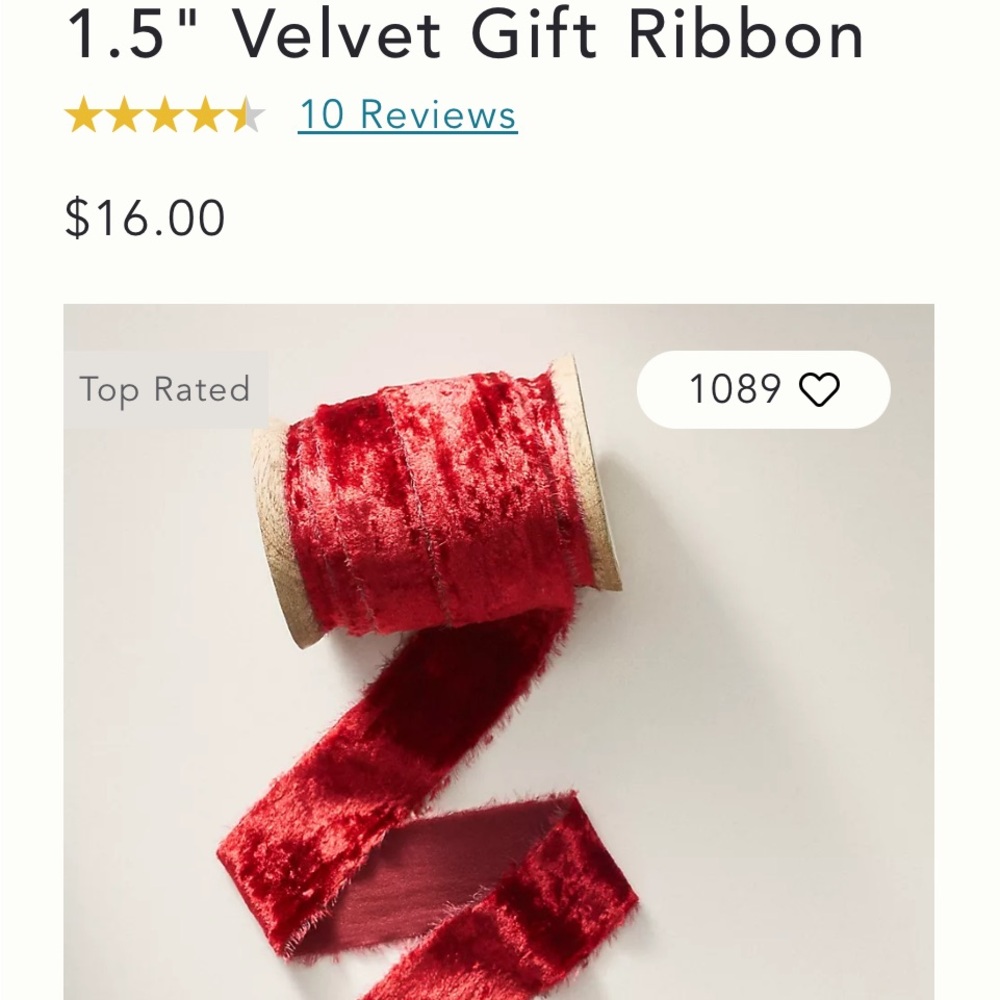 Anthropologie Vibrant Red Holiday Ribbon
BRAND NEW!